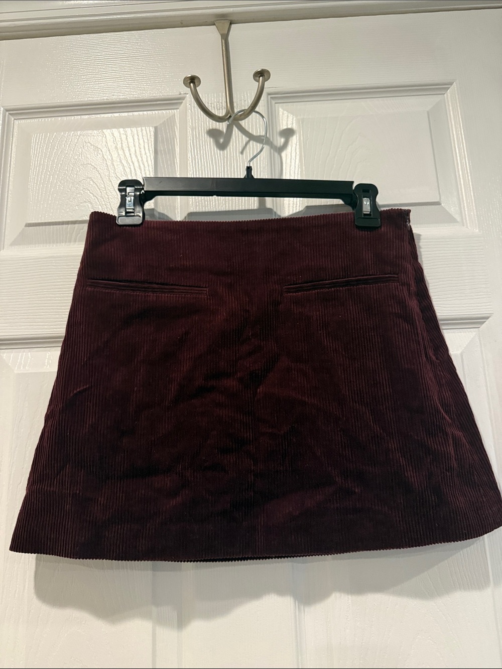 ZARA Corduroy Mini Skirt in Deep Burgundy